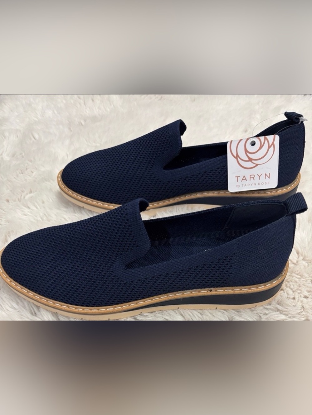 Knit Slip-On Loafers in Navy